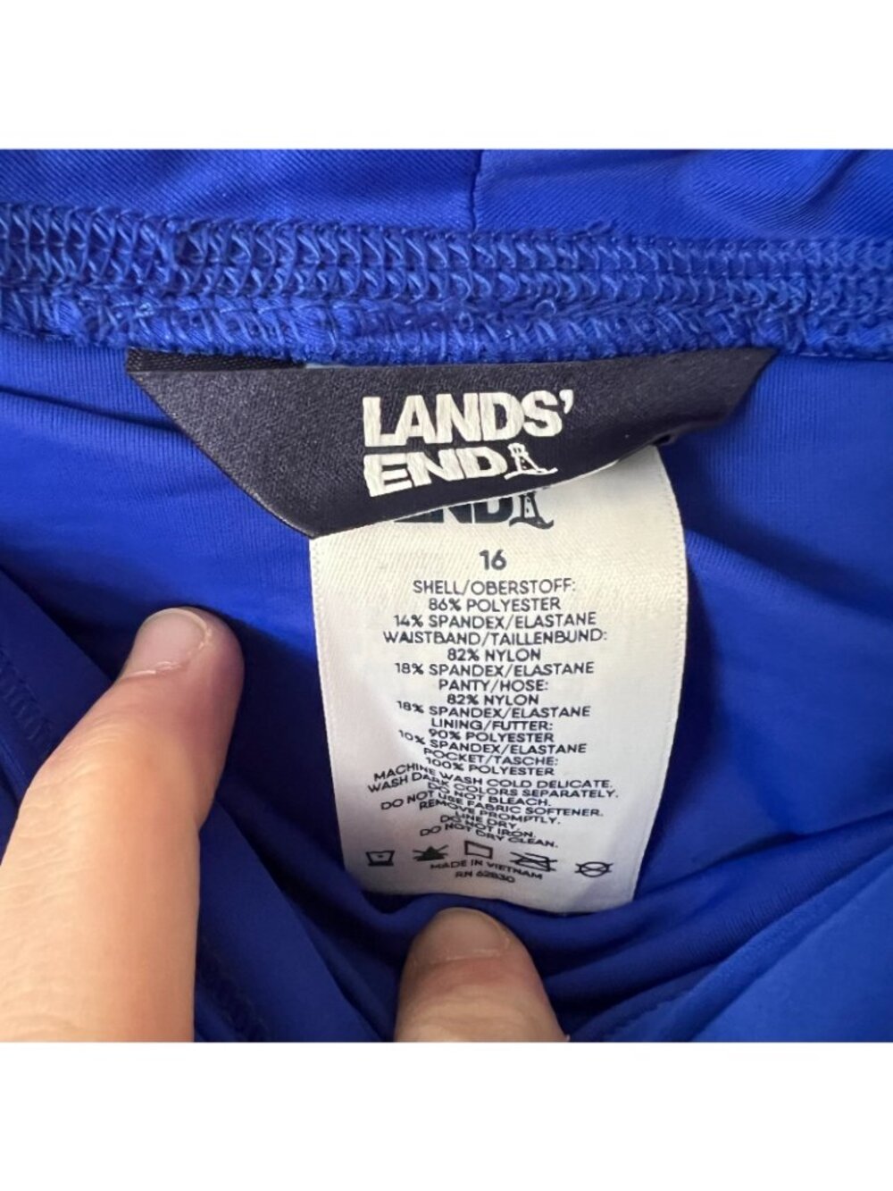NWOT Lands' End Blue Swim Shorts Women's Size 16 - Picture 4 of 7